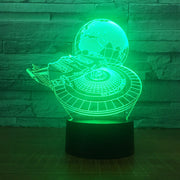 Star Wars Millennium Falcon With Earth 3D LED Lamp Boy Bedroom Night Light Trek Decor Bulbing Kids Toys Child Gift Luminaria