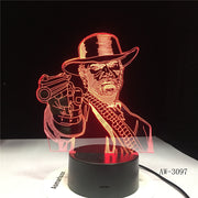 Red Dead Redemption 2 3D Table Lamp Kids Adult LED Colorful Touch Lamp Bedroom Remote Control Night Luminous Game Toys AW-3097
