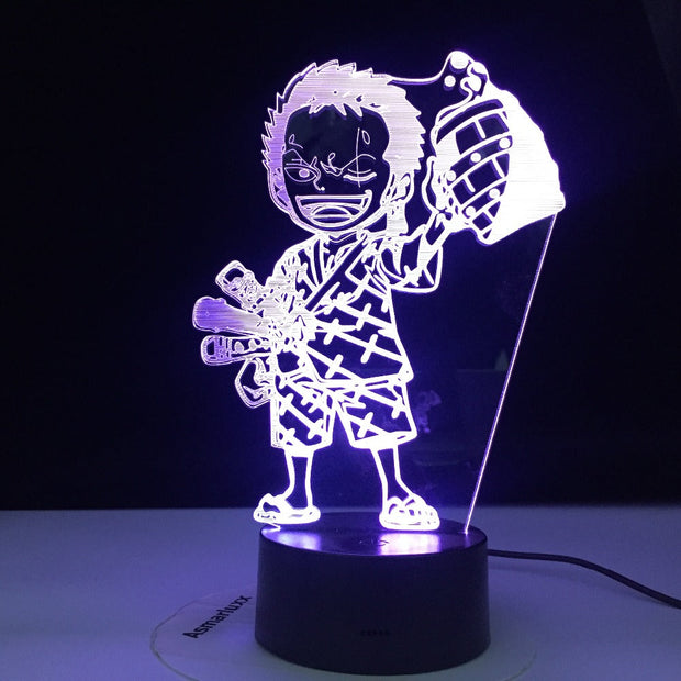 Anime ONE PIECE 3D Led Night Light Roronoa Zoro Figure Nightlight for Kids Child Bedroom Decoration Usb Table 3d Lamp Gift