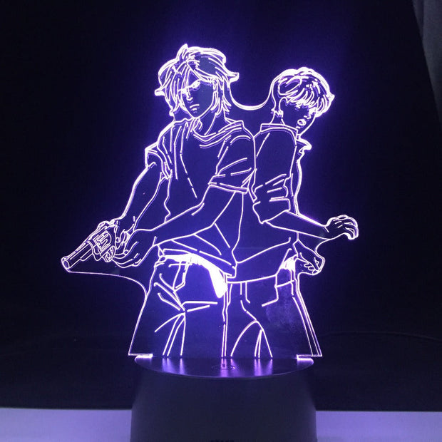 ASH LYNX AND EIJI OKUMURA LED 3d ANIME LAMP BANANA FISH 3D Led 7 Colors Light Japanese Anime Remote Control Base Table Lamp