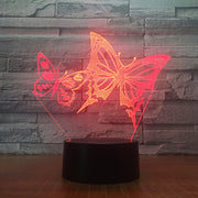Butterfly Wings 3D LED Night Light Acrylic Panel Stereo Illusion Table Desk Lamp Multi-colored Bulbing Light with Touch Remote