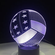 3D LED Night Light USA Team Volleyball with 7 Colors Night Light USB LED Lighting Decor luminaria Children Table Toys DropShip