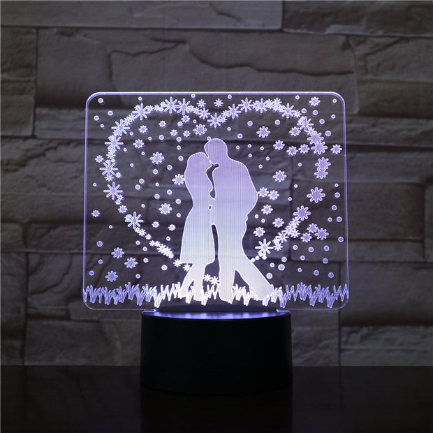Wedding Decorations 3D LED Night Lamp Romantic Bedroom Table Lamp Valentines Gifts for Lovers Couples Dropship 3D-1534