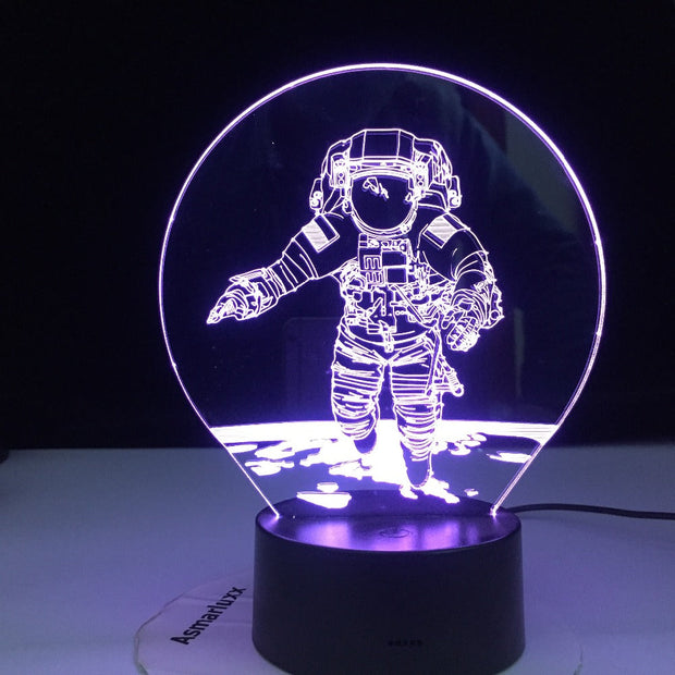 3D Astronaut Night Lamp 7 Colors Change LED Illusion Visual Night Light Kids Bedroom Decoration Sleeping Lamp Dropshipping