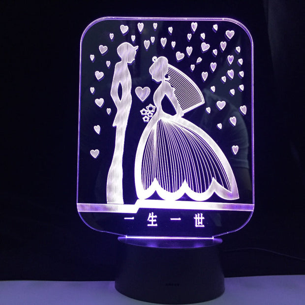 3D Led Night Light Valentine I Love U Usb Touch Remote Control 7 Colors Changable Glow In The Dark Toys Christmas Marry Gift