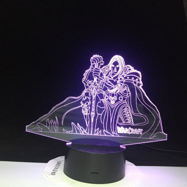 Game World of Warcraft Lich King Arthas Menethil Gul’dan Figure Kids Room Decor Children Gift Nightlight WOW 3d Lamp Led Night Light 3927