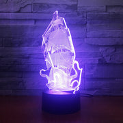 Dragon Boat Ship Design Shape 3d lamp Table Lamp Acrylic Creative Decorations Bedroom Sleeping Nightlight Gift Dropshipping