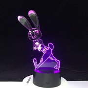 Crazy Animal City Judy Rabbit Night Light for Children Colors Changing Gift Nightlights Cartoon 3D Led Night Light Dropship 515