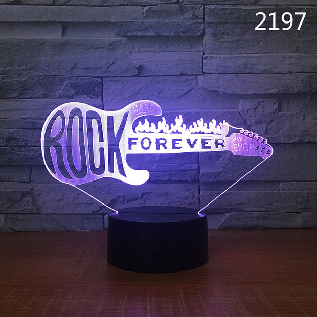 Musical Guitar Drum Set Saxophone Music Notes 3D Night Lamp 7/16 Colors Remote Kids Friends Gift Toys Fashion Decor Dropshipping