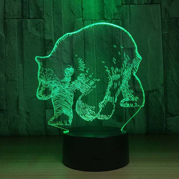 Polar Bear 3D LED Lamp 5V USB Table Lamp Night Lights 3D 7 Colors Changing Light lamp as New Year Gift For Children Friends
