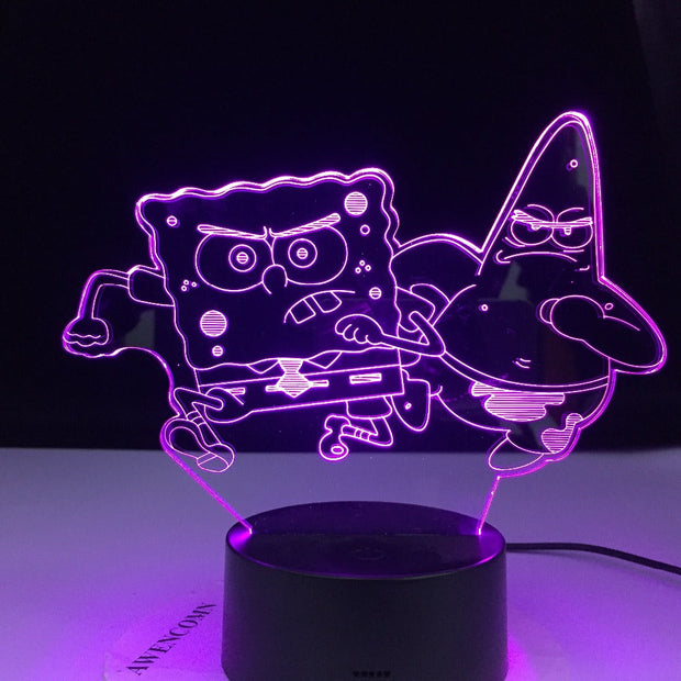 Patrick Star Running 3d lamp Table Lamp Acrylic Creative Decorations Bedroom Sleeping Nightlight Gift Dropshipping