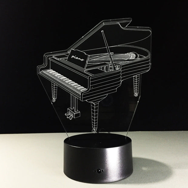 3D Piano Light Table Kids Lamp 7 Colors Changing Effect Decorative Bedroom Lights Touch USB 3AA Battery Light Music Fan's Gift