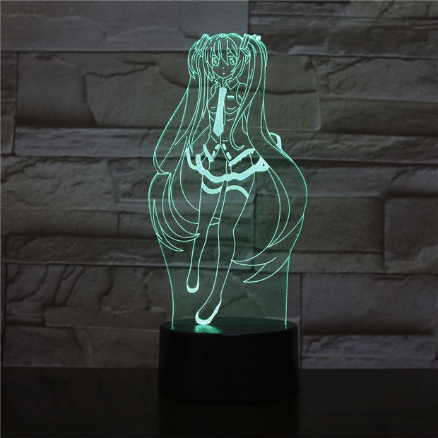 Hatsune Miku Figure USB 3D LED Night Light Multicolor RGB Boys Child Kids Baby Gifts Decorative lights Music Table Lamp Bedside