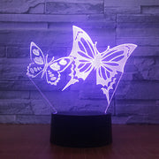Butterfly Wings 3D LED Night Light Acrylic Panel Stereo Illusion Table Desk Lamp Multi-colored Bulbing Light with Touch Remote