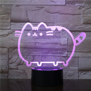 Fat Cat 3D Night Light Animal Changeable Mood Lamp LED 7 Colors USB Illusion Table Lamp For Home Decorative As Kid Toy Gift 2849