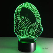3D DJ Headphone Illlusion Lamp Studio Monitor Headset Hifi Music Earphone 3d Night Light Colorful Table Lamp Home Gift AW-033