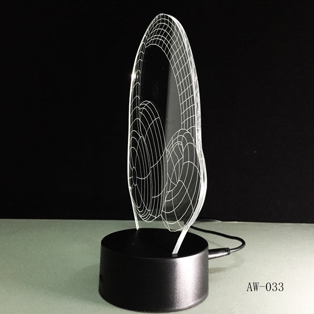 3D DJ Headphone Illlusion Lamp Studio Monitor Headset Hifi Music Earphone 3d Night Light Colorful Table Lamp Home Gift AW-033