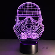 3D Night Light RC Star Wars Clone force Darth White Vader Knight Warrior Figure Toy Illusion LED USB Lamp Gradient Gift AW-038