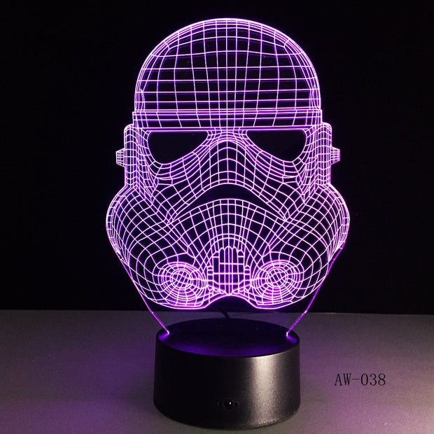 3D Night Light RC Star Wars Clone force Darth White Vader Knight Warrior Figure Toy Illusion LED USB Lamp Gradient Gift AW-038