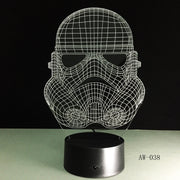 3D Night Light RC Star Wars Clone force Darth White Vader Knight Warrior Figure Toy Illusion LED USB Lamp Gradient Gift AW-038