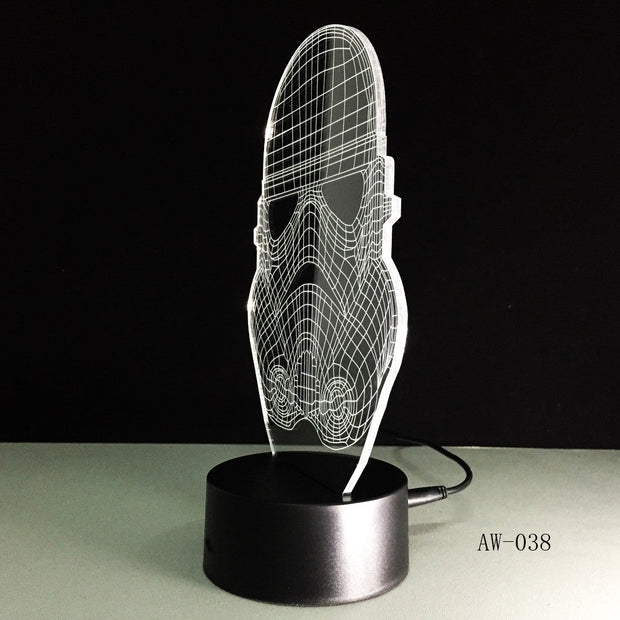 3D Night Light RC Star Wars Clone force Darth White Vader Knight Warrior Figure Toy Illusion LED USB Lamp Gradient Gift AW-038