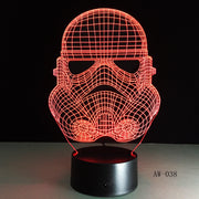 3D Night Light RC Star Wars Clone force Darth White Vader Knight Warrior Figure Toy Illusion LED USB Lamp Gradient Gift AW-038