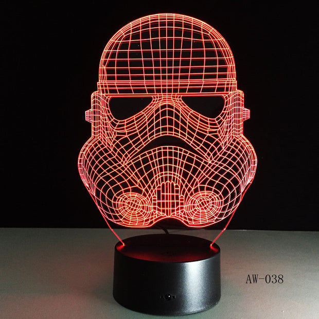 3D Night Light RC Star Wars Clone force Darth White Vader Knight Warrior Figure Toy Illusion LED USB Lamp Gradient Gift AW-038