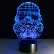 3D Night Light RC Star Wars Clone force Darth White Vader Knight Warrior Figure Toy Illusion LED USB Lamp Gradient Gift AW-038