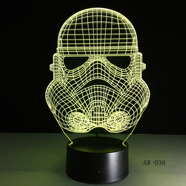 3D Night Light RC Star Wars Clone force Darth White Vader Knight Warrior Figure Toy Illusion LED USB Lamp Gradient Gift AW-038