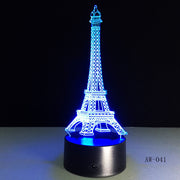 3D Night Light 7 Color Eiffel Tower Desk Lamp Remote Touch USB LED Night Light Home Decor Christmas Gift For Children AW-041