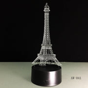 3D Night Light 7 Color Eiffel Tower Desk Lamp Remote Touch USB LED Night Light Home Decor Christmas Gift For Children AW-041
