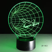 3D LED Night Lights Plane Time Tunnel 7 Colors Change Touch Switch Atmosphere Novelty Lamp for Home Decor Visual Gift AW-063