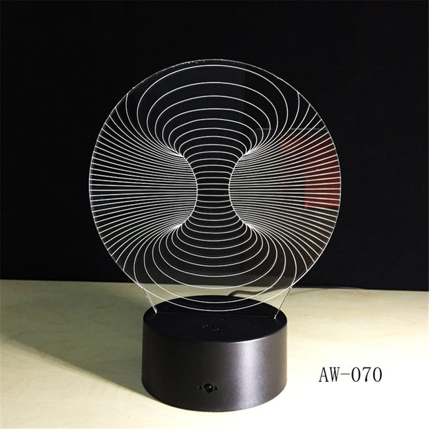 Abstract New 3D Lamp LED NightLight light Acrylic lamp Atmosphere Desk Table Decoration Lamp Novelty Lighting Drop Ship AW-070