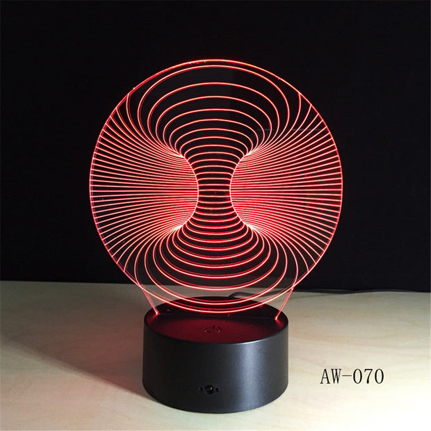 Abstract New 3D Lamp LED NightLight light Acrylic lamp Atmosphere Desk Table Decoration Lamp Novelty Lighting Drop Ship AW-070