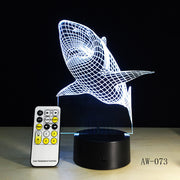 3D LED Night Lights Shark with 7 Colors Light for Home Decoration Lamp Amazing Visualization Optical Illusion Light 73