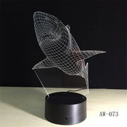 3d Led Light Night Creative Shark Kids Table Lamp Hologram Illusion Bedroom Living Room 7 Colors Usb Led Light Lamp AW-073