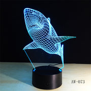 3d Led Light Night Creative Shark Kids Table Lamp Hologram Illusion Bedroom Living Room 7 Colors Usb Led Light Lamp AW-073