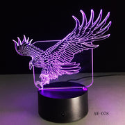 WOW Amazing Flying Big Eagle Shape Night Light Colorful Hawk 3D Table Lamp for Office Hotel Home Decor Drop Shipping AW-078
