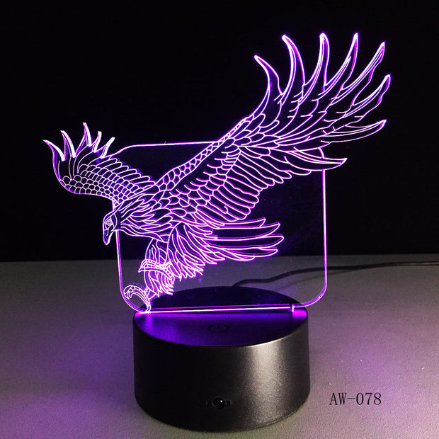 WOW Amazing Flying Big Eagle Shape Night Light Colorful Hawk 3D Table Lamp for Office Hotel Home Decor Drop Shipping AW-078