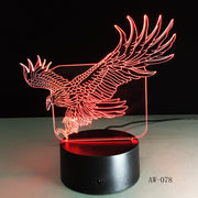 WOW Amazing Flying Big Eagle Shape Night Light Colorful Hawk 3D Table Lamp for Office Hotel Home Decor Drop Shipping AW-078