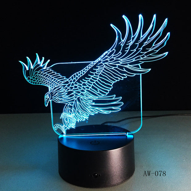 WOW Amazing Flying Big Eagle Shape Night Light Colorful Hawk 3D Table Lamp for Office Hotel Home Decor Drop Shipping AW-078