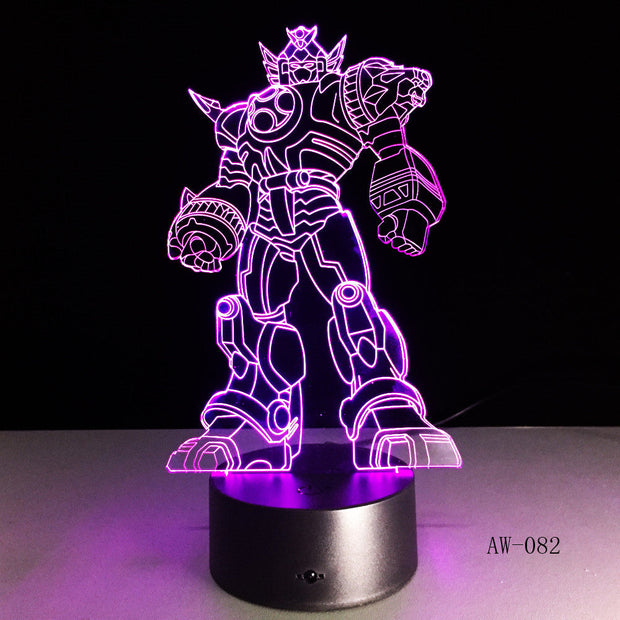 3D Cool Optimus Prime Character Boy Gift Transformers Illusion Desk Table RGB Led Night Light Colorful Lamparas Lamp AW-082