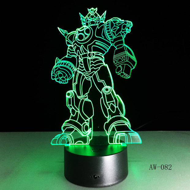 3D Cool Optimus Prime Character Boy Gift Transformers Illusion Desk Table RGB Led Night Light Colorful Lamparas Lamp AW-082