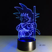 Dragon Ball Super Saiyan God Goku Action Figures 3D Illusion Table Lamp 7 Color Changing Night Light Child Kids Gifts AW-091