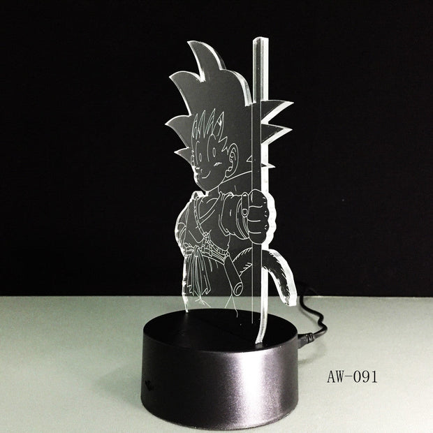 Dragon Ball Super Saiyan God Goku Action Figures 3D Illusion Table Lamp 7 Color Changing Night Light Child Kids Gifts AW-091