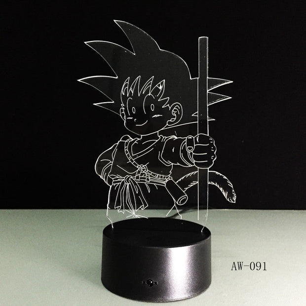 Dragon Ball Super Saiyan God Goku Action Figures 3D Illusion Table Lamp 7 Color Changing Night Light Child Kids Gifts AW-091