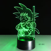 Dragon Ball Super Saiyan God Goku Action Figures 3D Illusion Table Lamp 7 Color Changing Night Light Child Kids Gifts AW-091