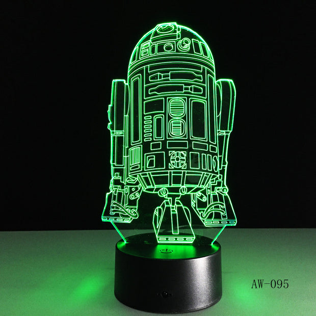 2019 3D Lamp Death Star War R2D2 BB-8 Darth Vader Stormtrooper Knight LED Table LIGHT Multicolor Cartoon Toy Luminaria AW-095