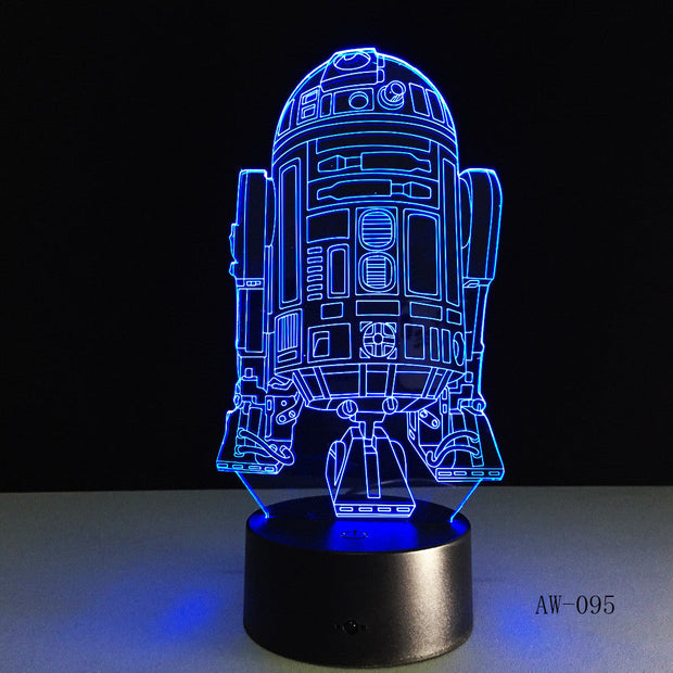 2019 3D Lamp Death Star War R2D2 BB-8 Darth Vader Stormtrooper Knight LED Table LIGHT Multicolor Cartoon Toy Luminaria AW-095