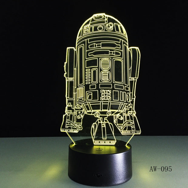2019 3D Lamp Death Star War R2D2 BB-8 Darth Vader Stormtrooper Knight LED Table LIGHT Multicolor Cartoon Toy Luminaria AW-095